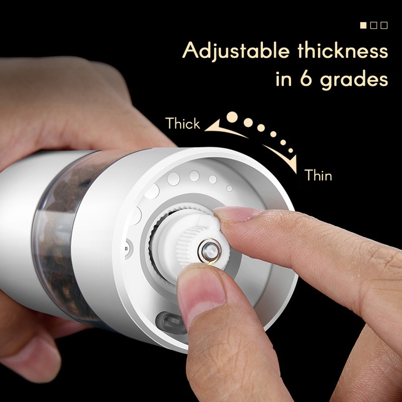 Seasoning Grinder Kitchen Electric Grinding Bottle 6 Speed Adjustable Thickness
