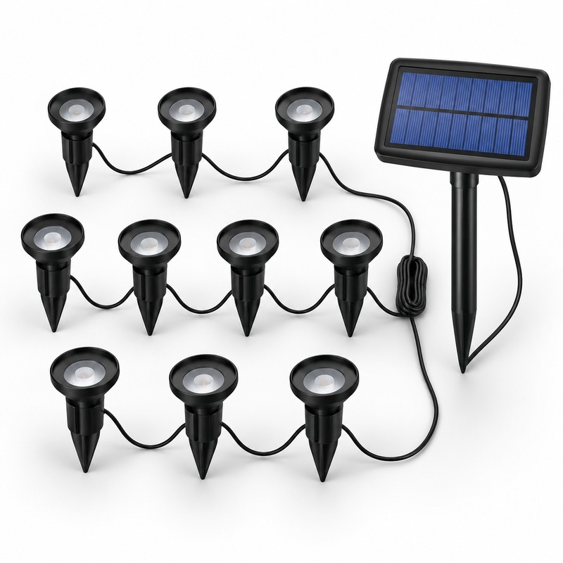 10-Pack Outdoor Solar Landscape Lights with IP65 Water Resistance