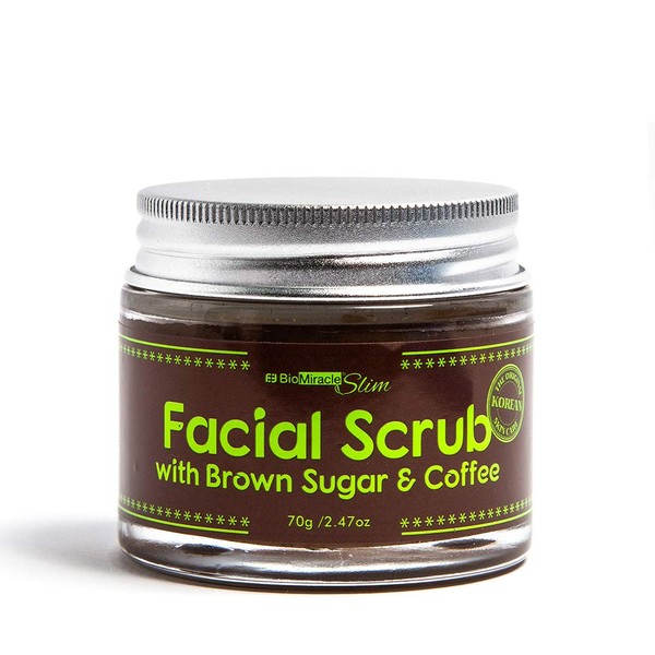 BioMiracle Natural Facial Scrub with Brown Sugar & Coffee | Hydrates and Nourishes All Skin Types | Tightens Skin for Anti-Ageing and Reduces Cellulite & Blemishes