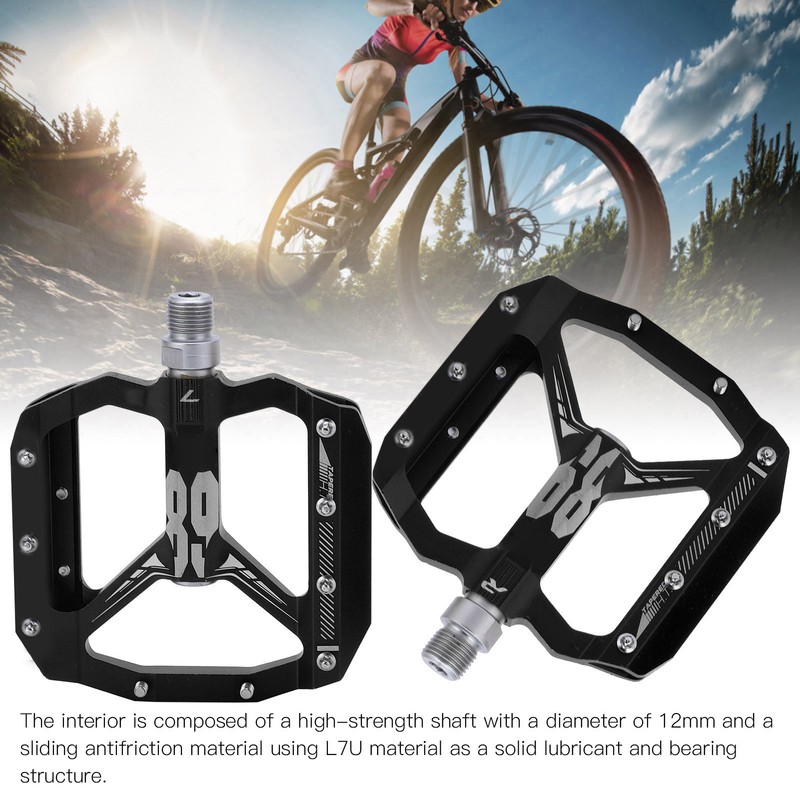 Enlee 2pcs Mountain Bike Pedals NonSlip DU Bearing Lightweight Bicycle