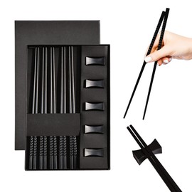 TRHN24 by Trendhafen24 Chopsticks Set Made of Fibreglass (Set of 5) Premium Sushi Sticks - Dishwasher Safe & Heat Resistant - Chopsticks with Shelf