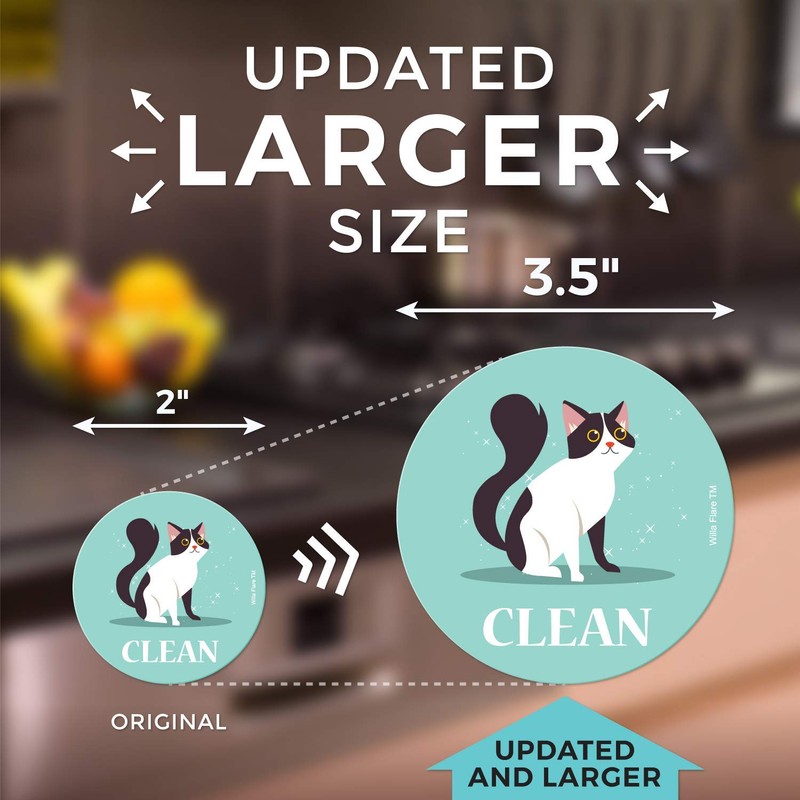 Large Dishwasher Magnet Clean Dirty Sign - Funny Emoji Magnets