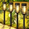 ILANCK Solar Lights Outdoor Waterproof, 8 Pack Solar Pathway Lights