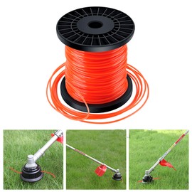 Bosuya Trimmer Line Trimmer Line Lawn Mowing Line 2.4 mm x 100 m Orange Red 5-Sided Mowing Line Nylon Grass Trimmer Thread Diameter Durable