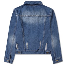 Cromoncent - chamarra vaquera clásica para niños y niñas, A- azul oscuro, 9-10 Años