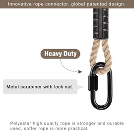 BeneLabel Tree Swing Rope Holds, Hammock Tree Swing Hanging Strap, for Outdoor Swings Hammock Playground Set Accessories, 5 ft, 1 Pack, Off-White