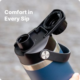 Bluwing Spout Lid for YETI Rambler 12/18/26/36/46/64 oz Water Bottle, Chug Cap Lid Replacement with Flexible Handle for YETI Rambler Bottle(White)