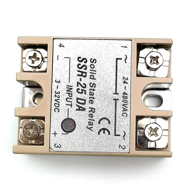 FainWan 2pcs SSR-25DA Solid State Relay Single Phase Semi-Conductor Relay