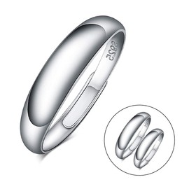 Infinite U Fashion 925 Sterling Silver Plated with Platinum Classical Love Couples/lovers Adjustable Rings for Engagement Wedding. -Male/Female/Couples Options (Female)