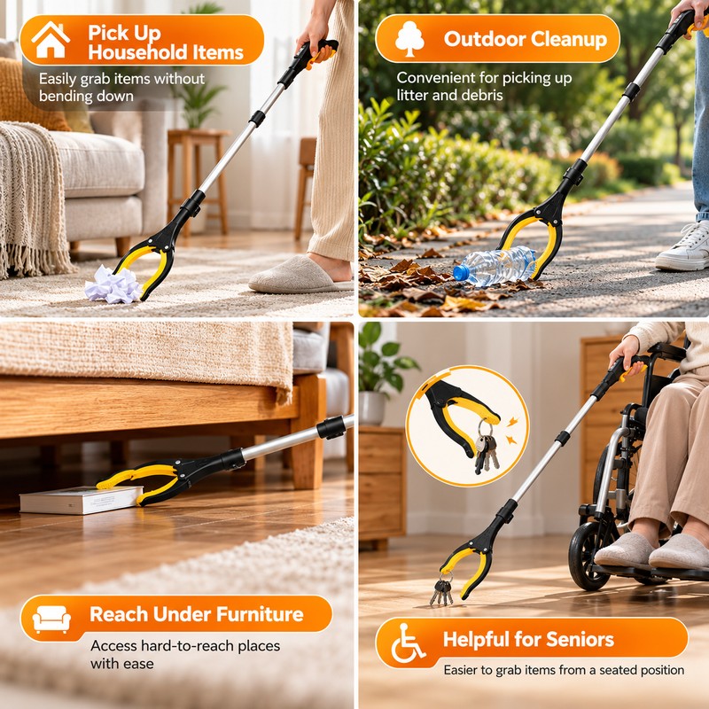 Foldable Grabber Reacher Tool for Seniors & Limited Mobility –