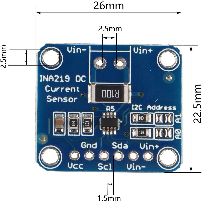 HALJIA 5PCS INA219 MCU-219 I2C Bi-direction DC Current Power Supply
