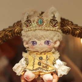 niannyyhouse 20cm Plush Doll Clothes Crown Coat Vest Pants Ribbon European Court Outfit 8in Dolls Dress Up Accessories