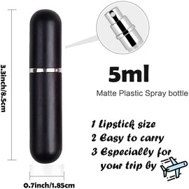 SHxxyljh Spray Bottle Pink Black Yellow Bottle Travel Refillable, Portable Mini Refillable Atomizer 5ml, Little Perfume Spray Bottles, Small Perfume Bottles With 1 Flat Tool (3+1 Pack)