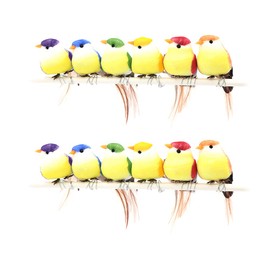 Shiwaki 12 Pcs Birds Figurines Artificial Foam Feather Birds for DIY Crafts Decoration Home Garden Wedding Party Ornament