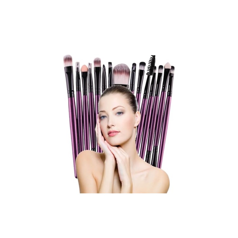 Lurrose Juego de 15 Brochas de Maquillaje y Uso Profesional