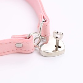 Succuba Padlock Collar Necklace Lolita Collar Cat Kitty Velvet Necklace (G, 16)