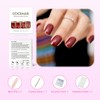 CoolNail Red Wine False Nails Tips Solid Color Square Full