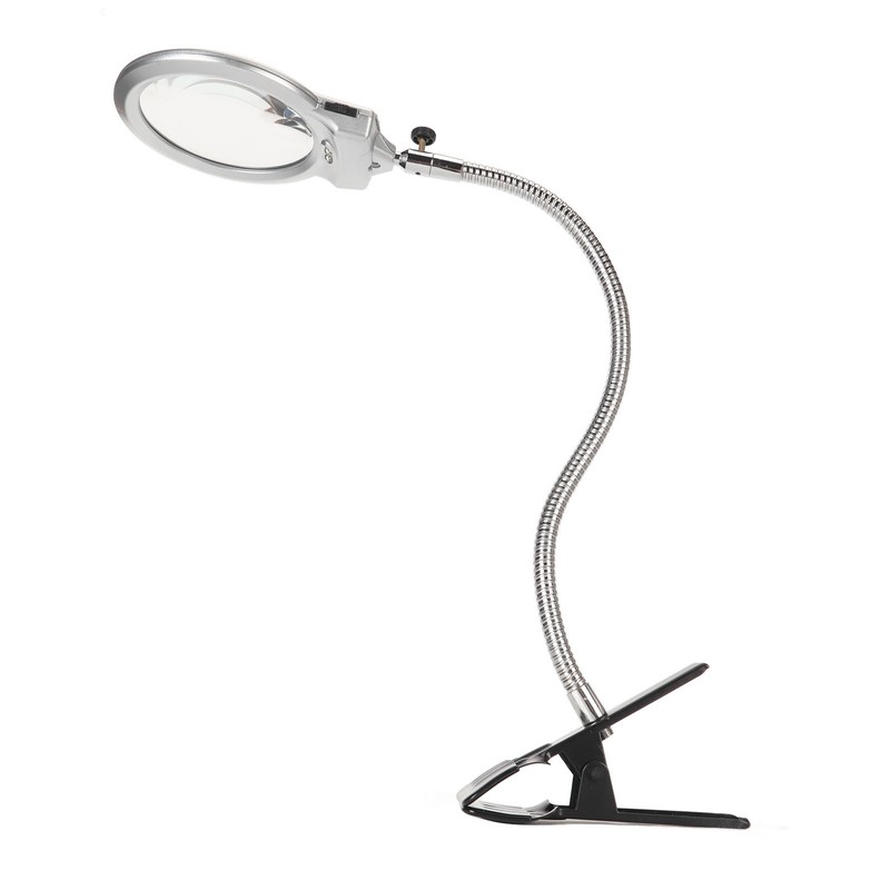 Clamp Magnifying Glass 2X and 6X Dual Lens Flexible Hose