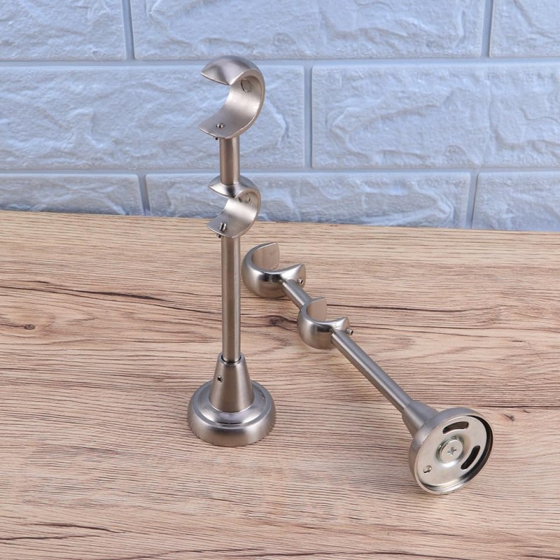 AOKWAWALIY Pack of 2 Metal Brackets Curtains Black Curtain Rod