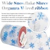 HUIHUANG Snowflake Wired Ribbon 4 inch x 25 Yards Glitter