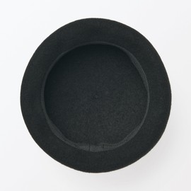 MUJI Beret Wool Melton Beret Unisex Adult, Black