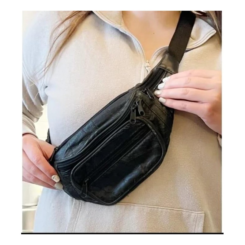 ODS:UK® Real Leather Bum Waist Bag Travel Holiday Money Belt