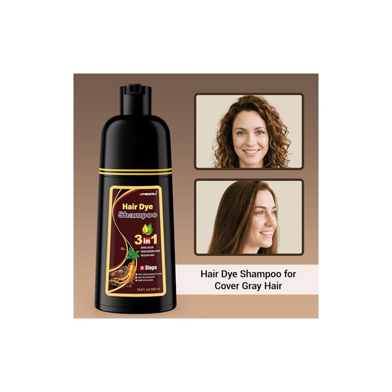 Champú Herbal 3 En 1 Para Cobertura De Cabello Gris