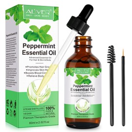 Pfefferminzöl Ätherisches Öl 60Ml, Pfefferminzöl Für Diffusor, Fortgeschrittenes Ätherisches Öl, Für Haare, Fördert Das Haarwachstum, Entlastung Des Körpers, Hydrotherapie, Trägeröl