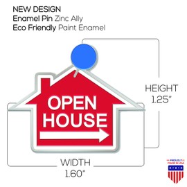 ADESIGNSTORE Real Estate Enamel Pin - House for Sale - Open House - Charm pin - Brooch Badge Realtor (Open House PIN)