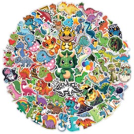 100pcs Cute Dinosaur Stickers, Dino Sticker for Kids Waterproof Vinyl Perfect for Phone Cases, Laptops, Luggage, Birthday Parties, Picnic Crafts, and Daily Decoration