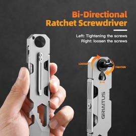 Edc Pry Bar 10-in-1 Multitool with Bi-Directional Ratchet Screwdriver and Eternal Pin, Wrenches, Crowbars, Bottles and Box Openers, Gifts for Men, Camping Accessories
