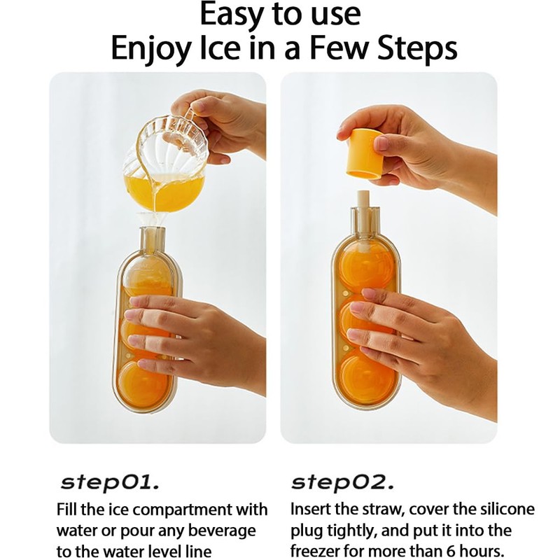 tieedhfu Easy Release Ice Mold Set | Large Size Popsicles