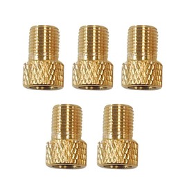 5 Pcs Presta to Schrader Adapter Converter, Brass Bike Bicycle Valve Adaptor for Most Bikes, Motorbikes, Sports Balls (Diamond Grid)