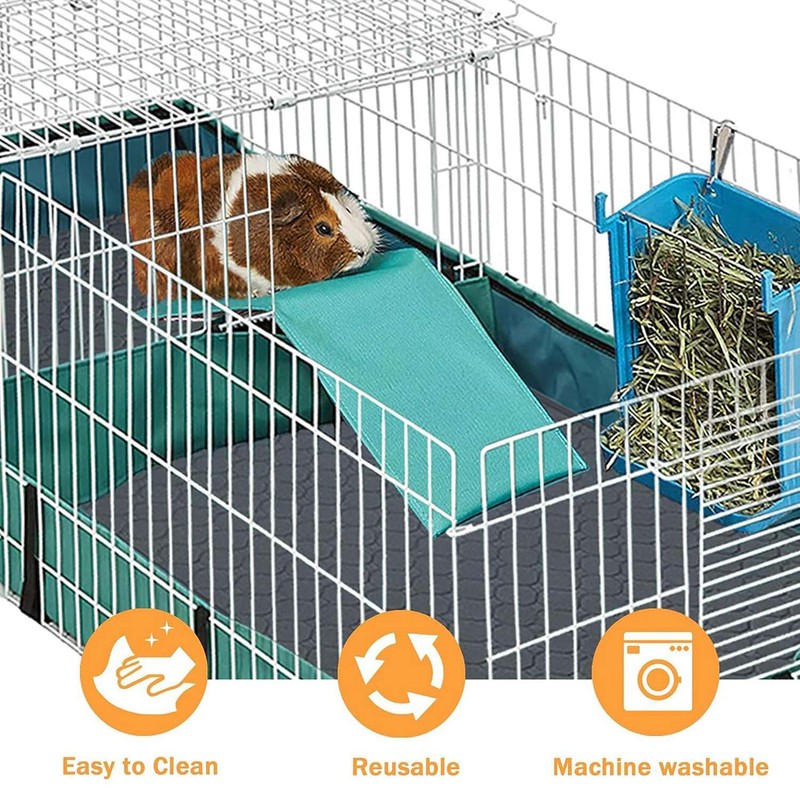Tuperoymse 2PCS Guinea Pig Cage Liners Waterproof Reusable & Anti