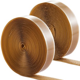 (16 FT x 3/4 Inch) Strips with Adhesive for Fabric, No Sew Stick On for Fabric, Sticky Back for Clothes, Curtains - Heavy Duty Double Sided Hook and Loop Hem Tape Fasteners, No Sewing No Iron, Tan