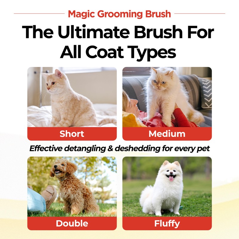 JAYU PET Magic Grooming Brush – Cat Brush for Shedding,
