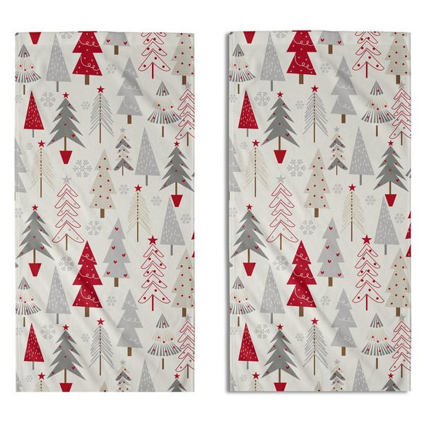 Aytipun Christmas Hand Towels for Bathroom Set of 2 Red