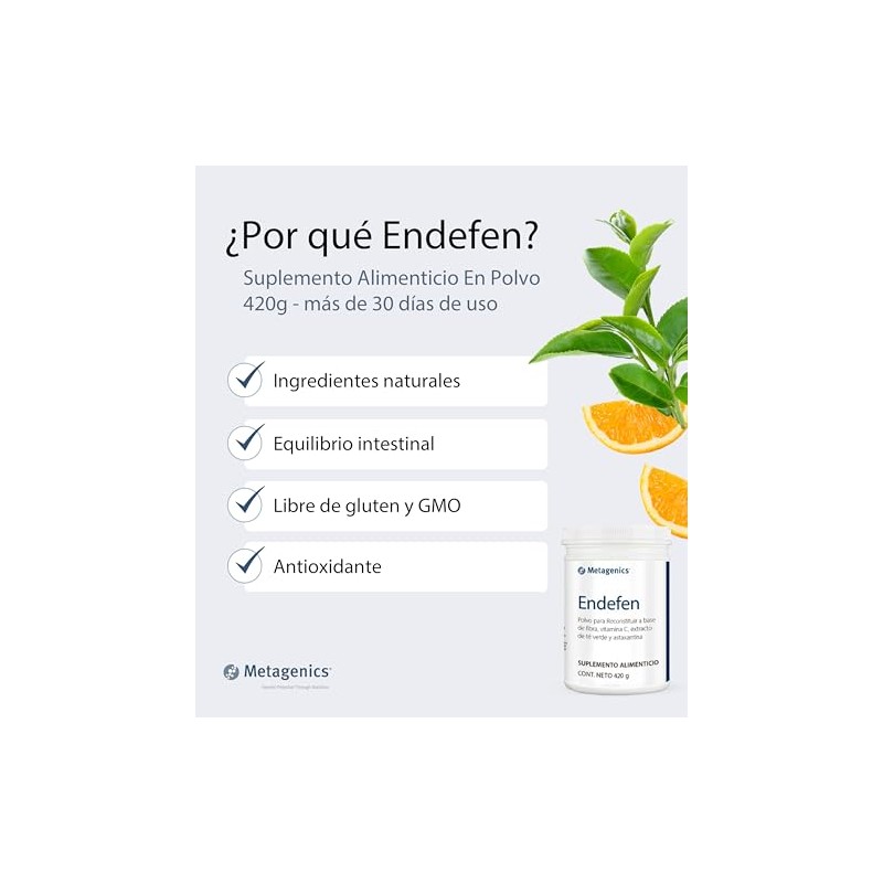 Metagenics Endefen 420 Suplemento Polvo Proteína Fibra