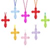 SOFPLATE 1 Box 100Pcs Acrylic Cross Charms Plastic Crucifix Bulk