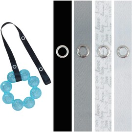 PBnJ Baby PBnJ - Correa para juguetes de bebé, soporte para correa, accesorios de seguridad, color gris, negro, gris y blanco, 4 unidades