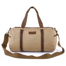 Gootium Duffle Bag - Canvas Travel Duffel Weekender Shoulder Bags Gym Tote, 28L, Khaki