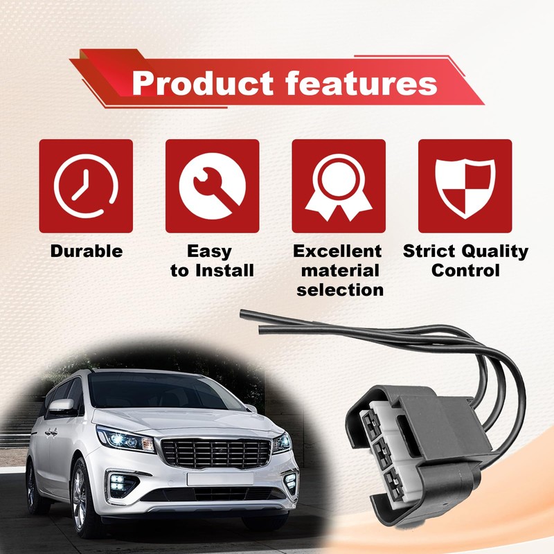 Dunviku Blower Motor Cooling Fan Resistor, Pigtail Connector Compatible with