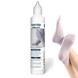 Anti Slip Sock Glue for Adults, Seniors & Pets - 3.38 fl oz Washable Non-Slip Adhesive, Latex-Free Water-Based Multi-Color Paint for Socks, Pet Socks, Mats, Hangers with Precision Tip, Clear
