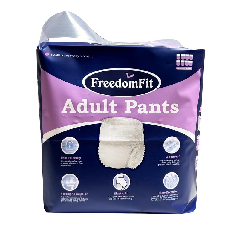 FreedomFit Adult Incontinence Pants, XL Size, 122-160 cm Waist, 10