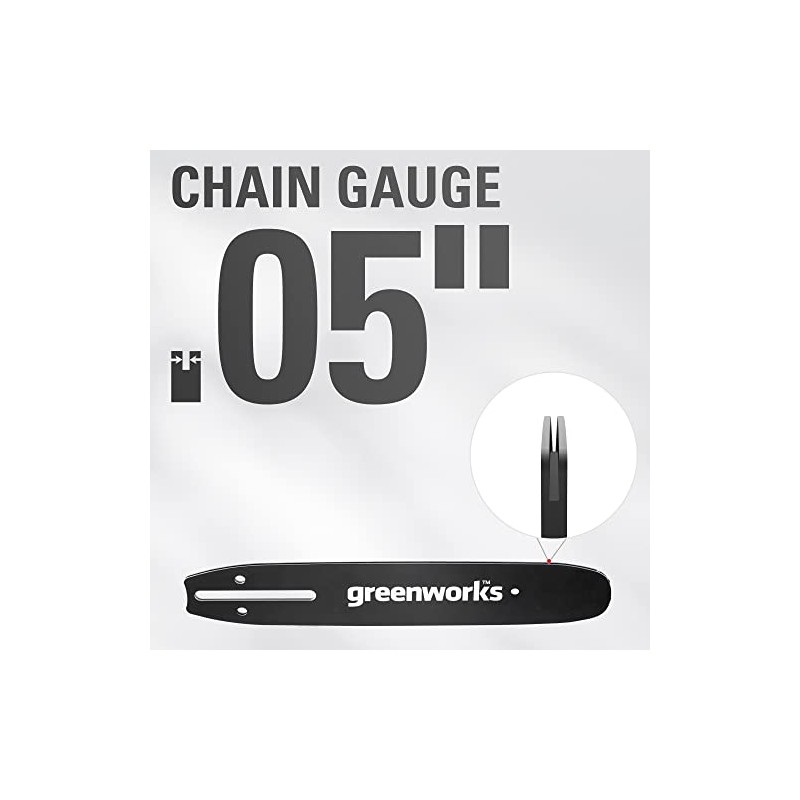 Greenworks 12" Replacement Bar and Chain Combo, 0.05'' Gauge