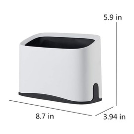 VBQFDPH Cat Litter Scoop Holder, Mini Trash Can with Lid, Litter Scooper Caddy, White