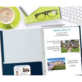 Navy Blue Paper 2 Pocket Folders with Prongs, 50 Pack, by Better Office Products, Matte Texture, Letter Size Paper Folders, 50 Pack, with 3 Metal Prong Fastener Clips, Dark Blue