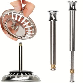 Strainer Basket Replacement Spigot, 1 Pack, for Eccentric Operation, Protrudes 52-97 mm Deep into the Drain, Diameter 8 mm Pin, Brass Spigot, Compatible with Franke, Blanco Drain Fitting, Eccentric