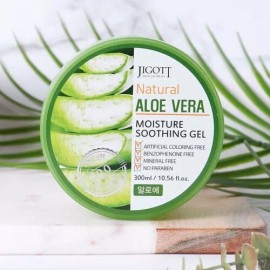 Jigott [JIGOTT] Natural Aloe Vera 100% Moisture Soothing Gel - 300 ml / 10.56 fl oz