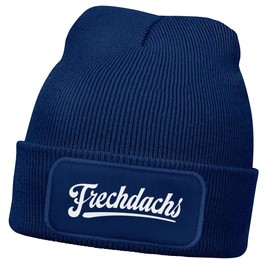 MoonWorks Children's Winter Beanie Hat for Boys with Patch Print Cheeky Badger Print Knitted Hat, navy
